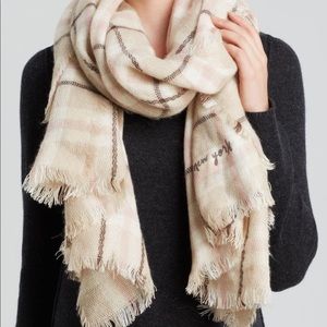 NWOT Kate Spade New York Plaid Blanket Scarf Tan